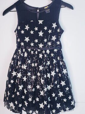 harajuku girls M (7/8) formal black sequin star fancy party dress